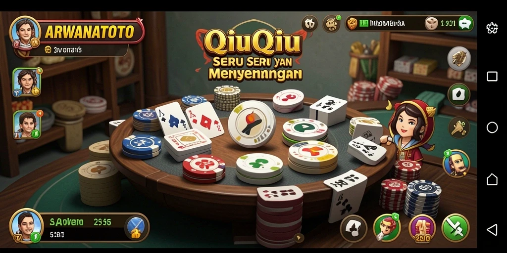 Tampilan gameplay ARWANATOTO dalam aksi QiuQiu yang seru.