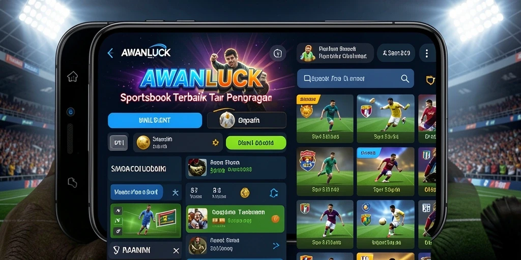 Screenshot utama AWANLUCK menunjukkan tampilan antarmuka taruhan olahraga.