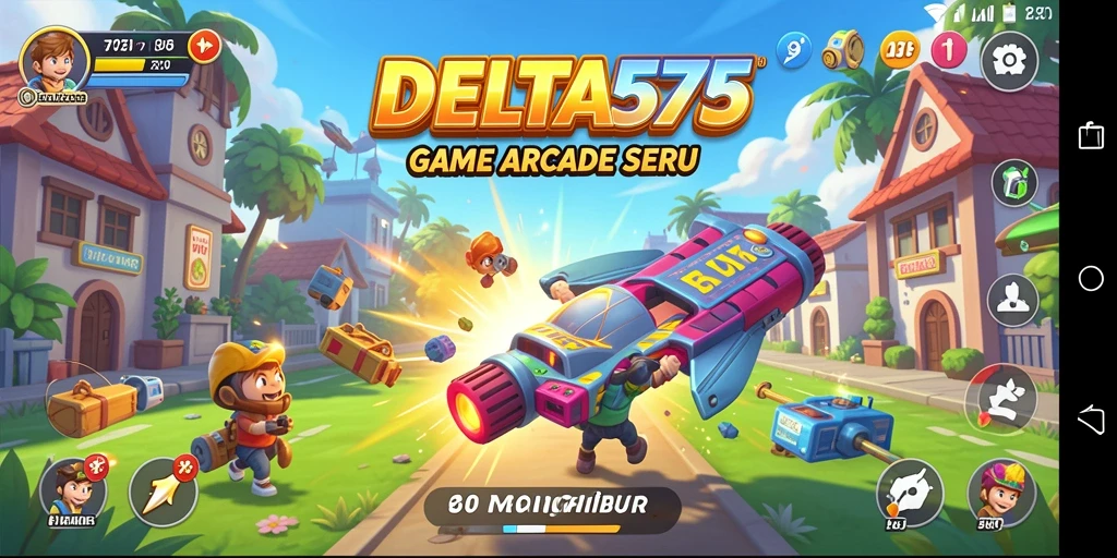 Tampilan gameplay DELTA575 yang penuh warna dan menegangkan.