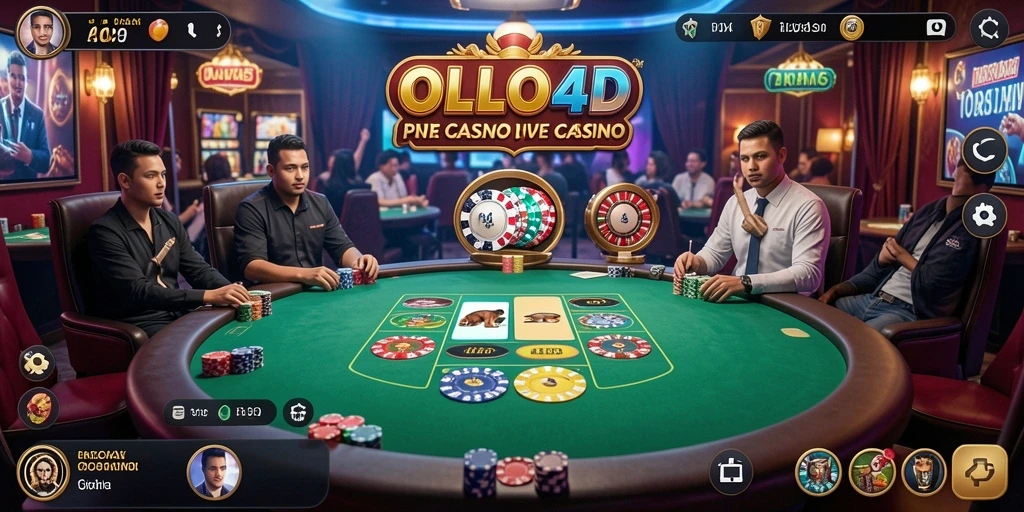 Tampilan gameplay Live Casino yang mendebarkan di OLLO4D.