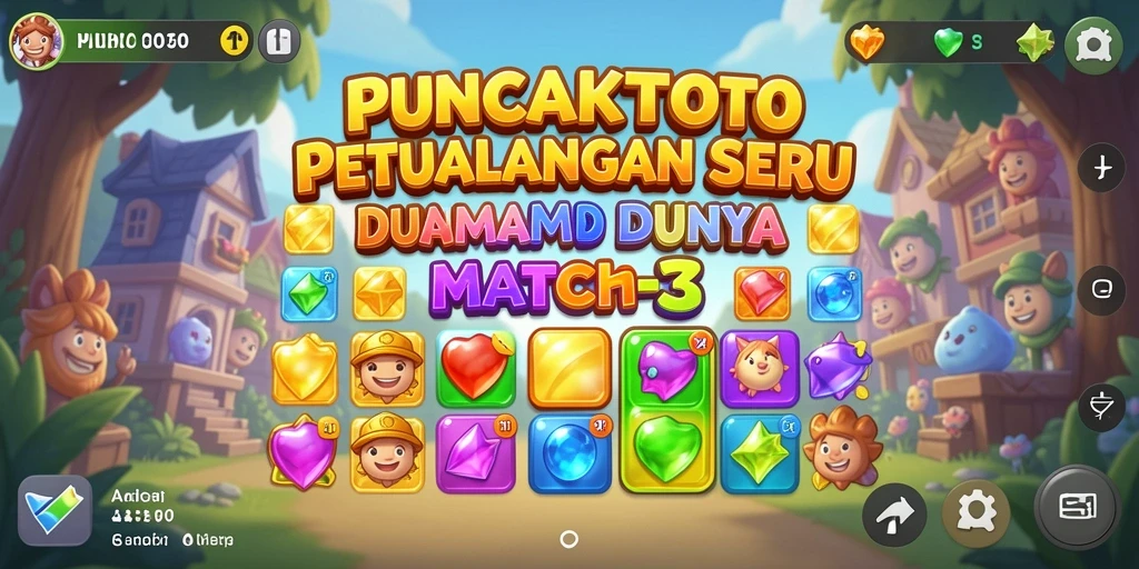 Screenshot gameplay PUNCAKTOTO menampilkan momen seru dalam pertandingan Match-3.