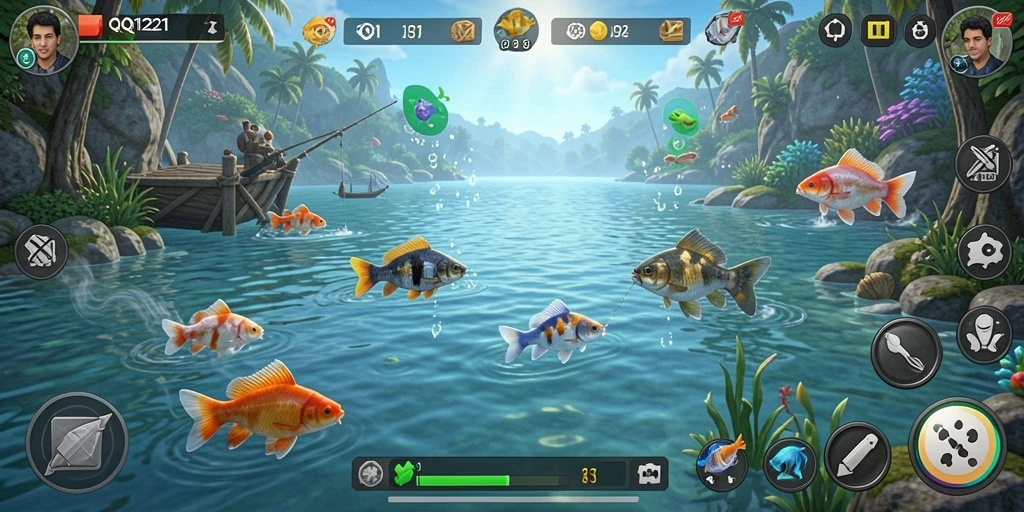 Tangkapan ikan memukau dalam gameplay QQ1221.