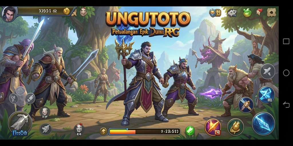 Tangkapan layar UNGUTOTO menampilkan aksi pertarungan seru dalam dunia RPG.