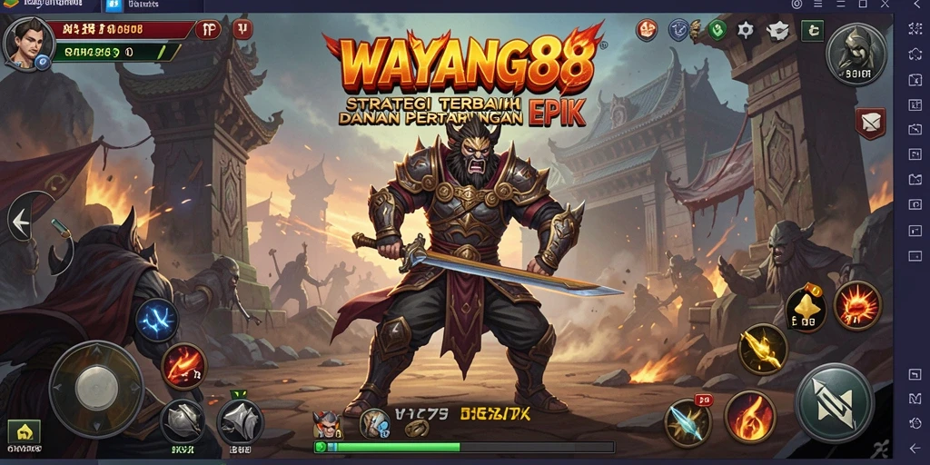 Tampilan gameplay penuh aksi dari WAYANG88 yang menampilkan strategi mendalam.